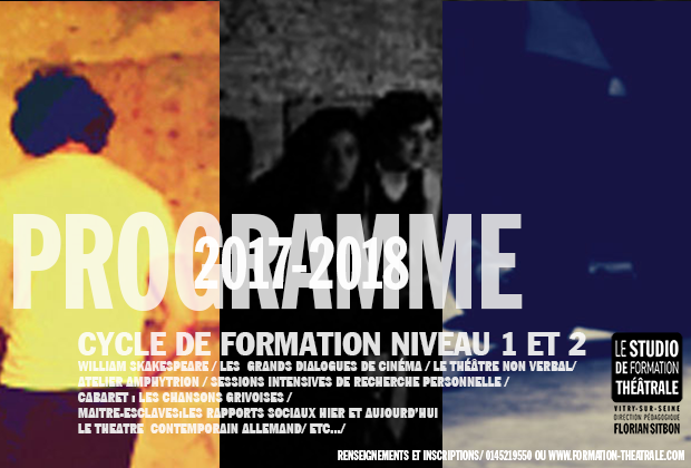 Cycle de Formation Niveau 1 et 2 Programme 2017-2018 :William Skakespeare / Les  Grands dialogues dE Cinéma /...