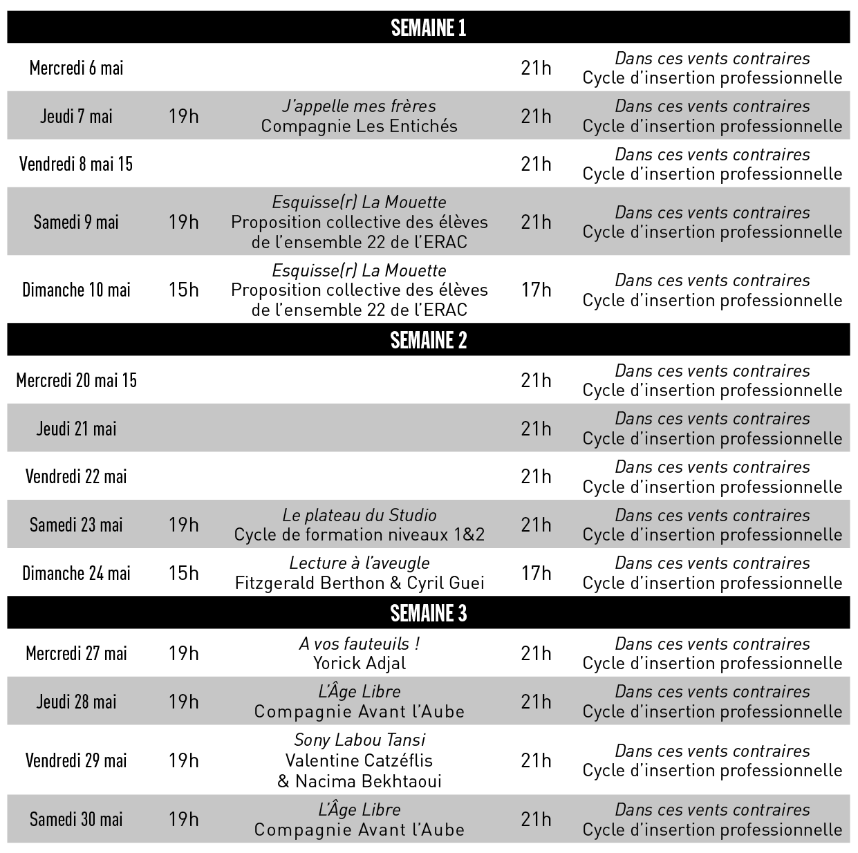 Grille de programmation
